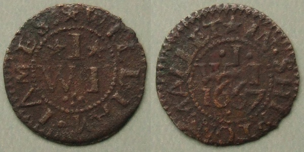 Shepton Mallet, William James 1667 farthing N----